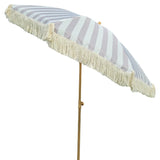 Sonnenschirm Strandschirm Schirm gestreift mit Fransen maritim UV Schutz Ø 180cm - Sonnenschirm