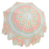 Sonnenschirm Strandschirm UV 30+ Balkonschirm grün blau Kreise Streifen - Sonnenschirm