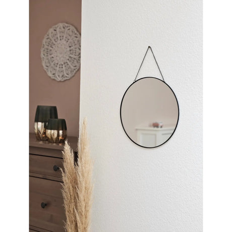 Spiegel rund 30 cm Wandspiegel Metall schwarz Glas Schminkspiegel Dekospiegel - Wandspiegel