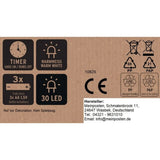 Stern LED warmweiß Weihnachtsstern Metall schwarz Metallstern Batterie Timer Ø 30 cm - Weihnachtsstern