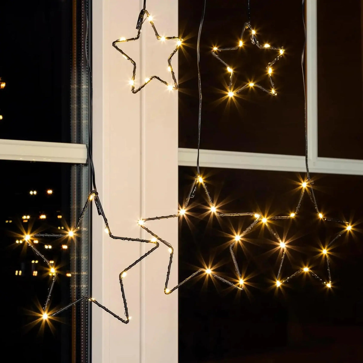 Sternenvorhang Lichterkette LED Timer Batterie 80x85 cm - Lichterkette LED