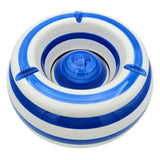 Sturmaschenbecher Mykonos M / XXL 23 cm Maritim blau weiß Aschenbecher gestreift - XXL 23 cm - Aschenbecher