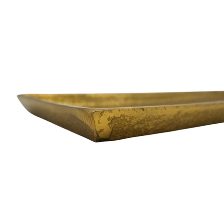 Tablett Deko Metall 44x13 cm gold Kerzentablett Dekotablett Dekoschale rechteckig - Dekotablett