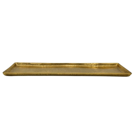 Tablett Deko Metall 44x13 cm gold Kerzentablett Dekotablett Dekoschale rechteckig - Dekotablett