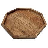 Tablett Dekotablett Achteckig Akazie 25 cm Holztablett Modern Kerzentablett - Dekotablett