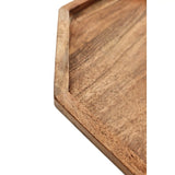 Tablett Dekotablett Achteckig Akazie 25 cm Holztablett Modern Kerzentablett - Dekotablett