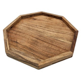 Tablett Dekotablett Achteckig Akazie 25 cm Holztablett Modern Kerzentablett - Dekotablett