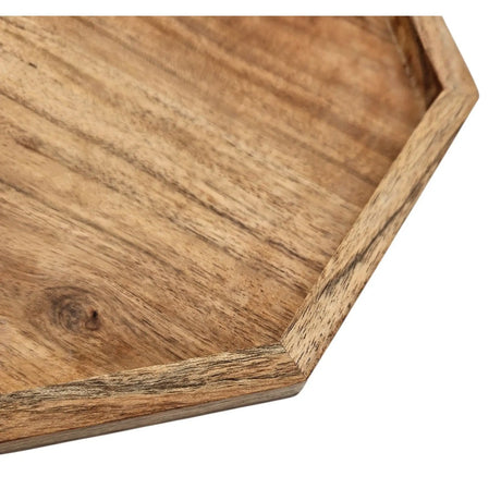 Tablett Dekotablett Achteckig Akazie 25 cm Holztablett Modern Kerzentablett - Dekotablett