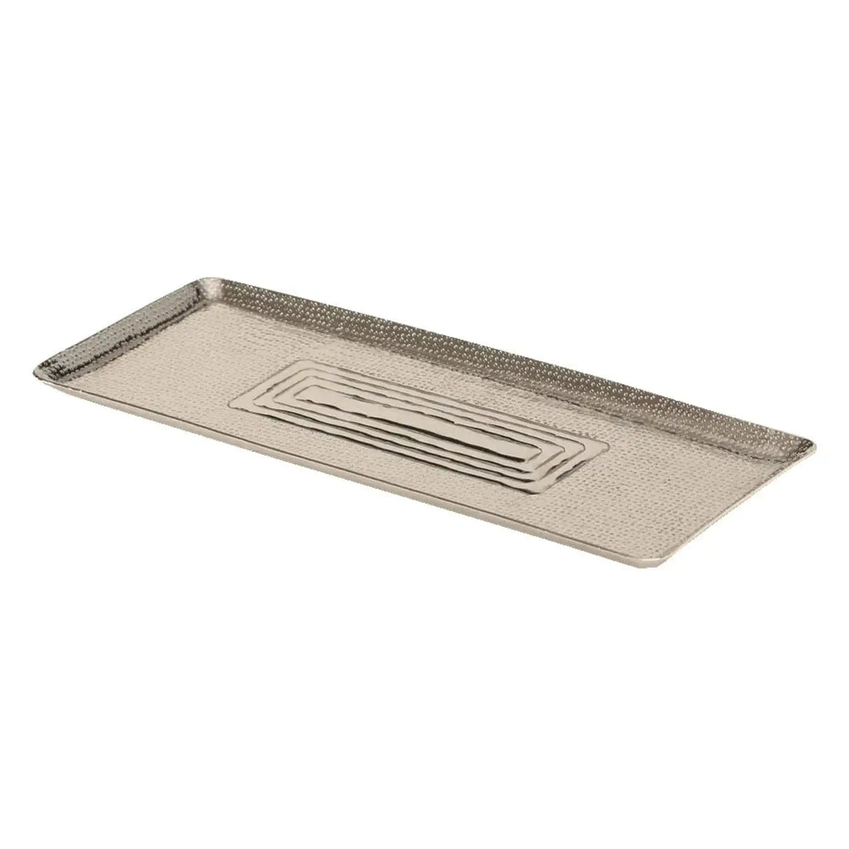 Tablett Dekotablett Dekoschale silber Metall Deko Kerzentablett Kleines Tablett 47 x 19 cm) - Dekotablett
