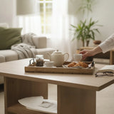 Tablett Dekotablett Holz Mango braun Deko Tischdeko Kerzentablett Holztablett Groß: 57 x 39 cm - Holztablett