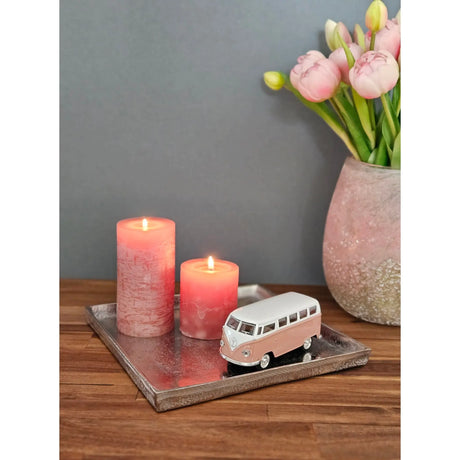 Tablett Dekoteller silber Metall massiv Tischdeko Schale Dekoschale 25 x 25 cm - Dekoteller