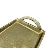 Tablett Gold XXL Dekotablett 60 cm Griffen Kerzentablett Serviertablett langes Tablett Metall - Dekotablett