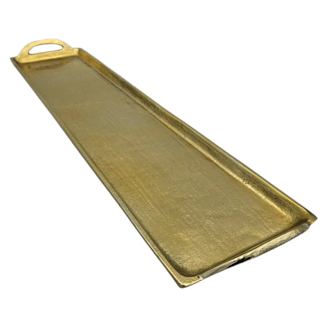 Tablett Gold XXL Dekotablett 60 cm Griffen Kerzentablett Serviertablett langes Tablett Metall - Dekotablett