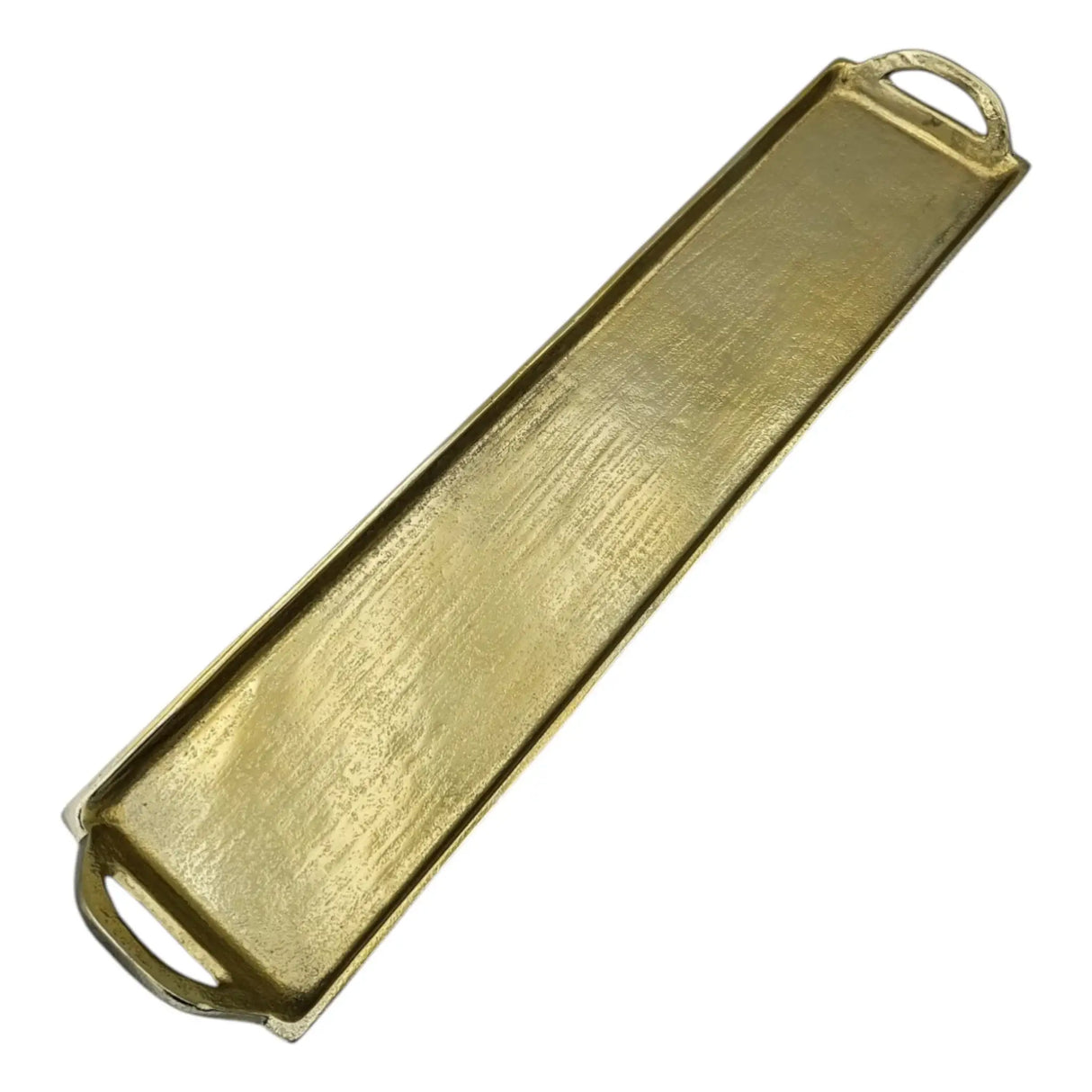Tablett Gold XXL Dekotablett 60 cm Griffen Kerzentablett Serviertablett langes Tablett Metall - Dekotablett