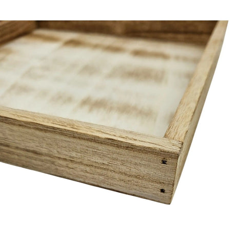 Tablett Holztablett 26x26 braun Natur Dekotablett rechteckig Kerzentablett - Dekotablett