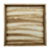 Tablett Holztablett 26x26 braun Natur Dekotablett rechteckig Kerzentablett - Dekotablett