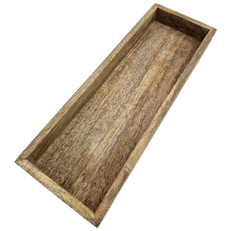 Tablett Mangoholz Dekotablett Holztablett Holz Tischdeko Serviertablett 34x12 cm - Dekotablett