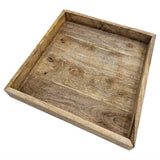 Tablett Mangoholz Dekotablett massives Holz Tischdeko Serviertablett 30 x 30 cm - Holztablett