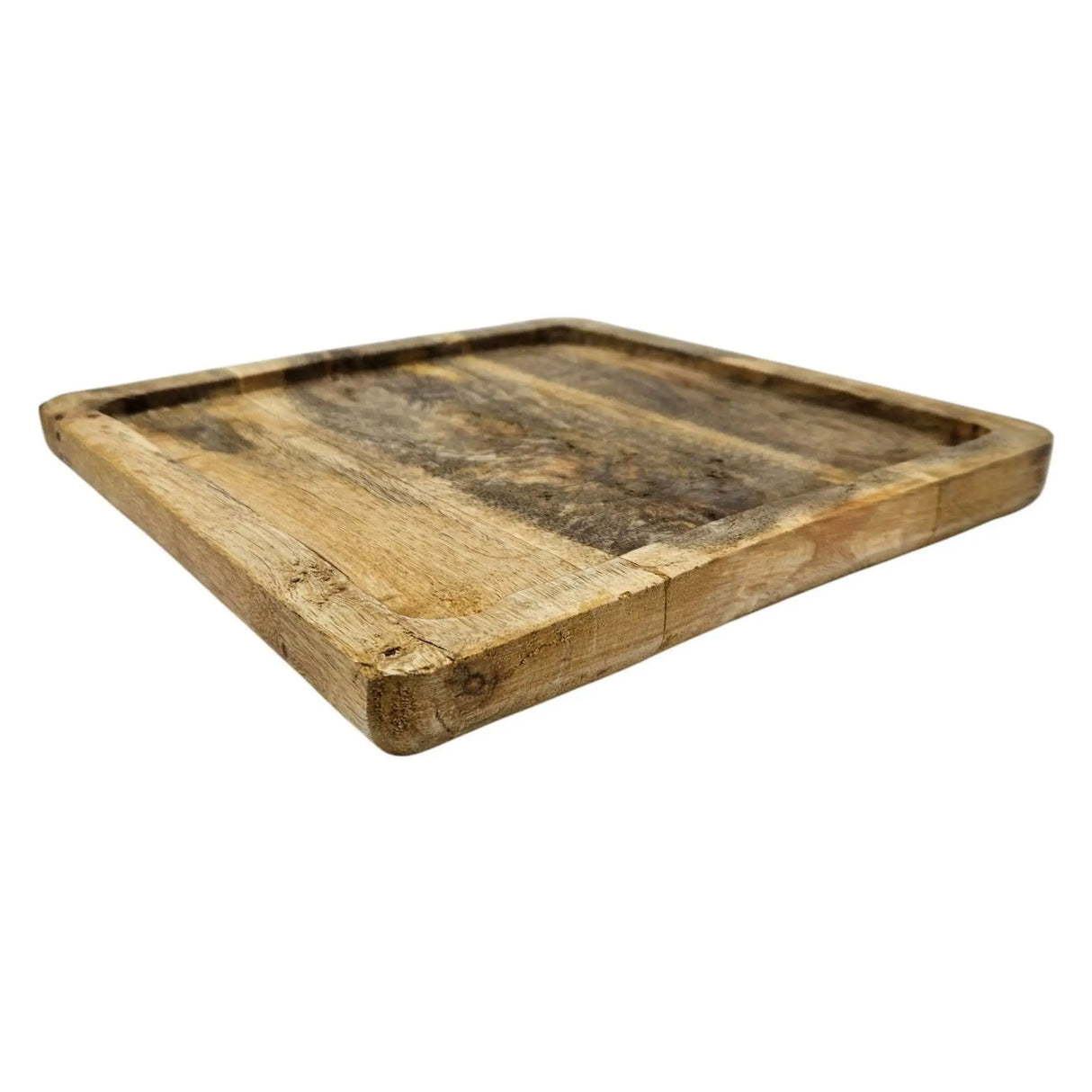 Tablett Mangoholz Holztablett Mango Holz Teller Deko braun hellbraun 24x24 cm - Holztablett