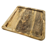 Tablett Mangoholz Holztablett Mango Holz Teller Deko braun hellbraun 24x24 cm - Holztablett