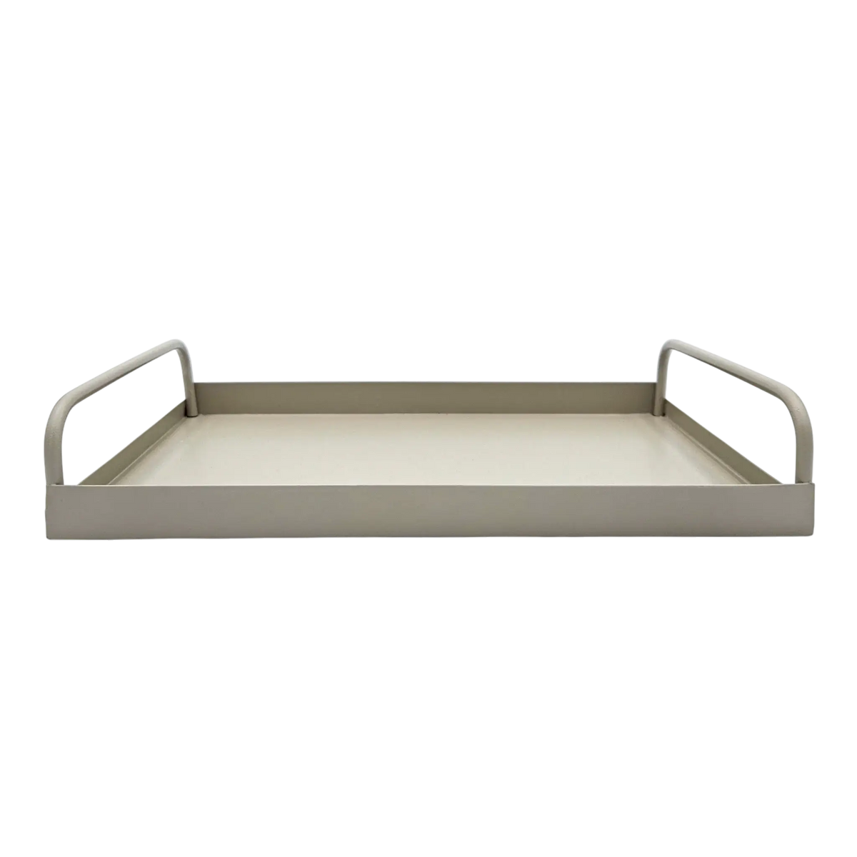 Tablett Metall 2er Set Beige Modern Serviertablett Dekotablett 38x28 u 30x20 cm Sand - Dekotablett