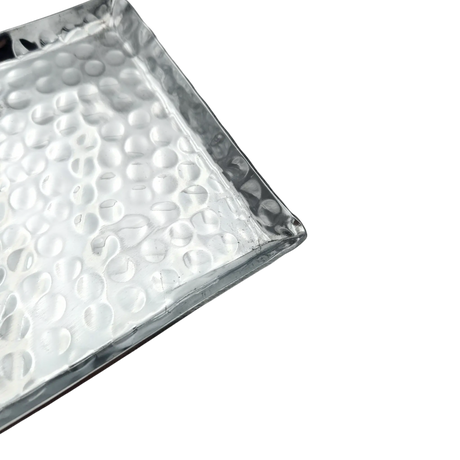 Dekotablett Hammerschlag BWare silber