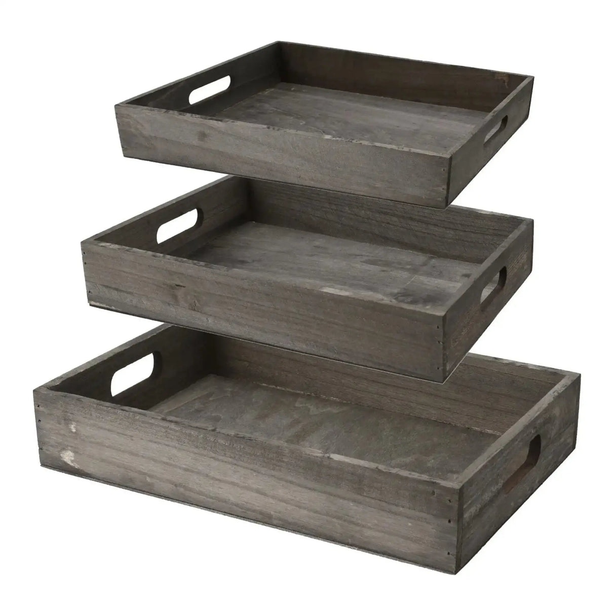 Tablett Serviertablett Dekotablett Grau Natur Holztablett Grau Mittel 34x24 cm - Serviertablett