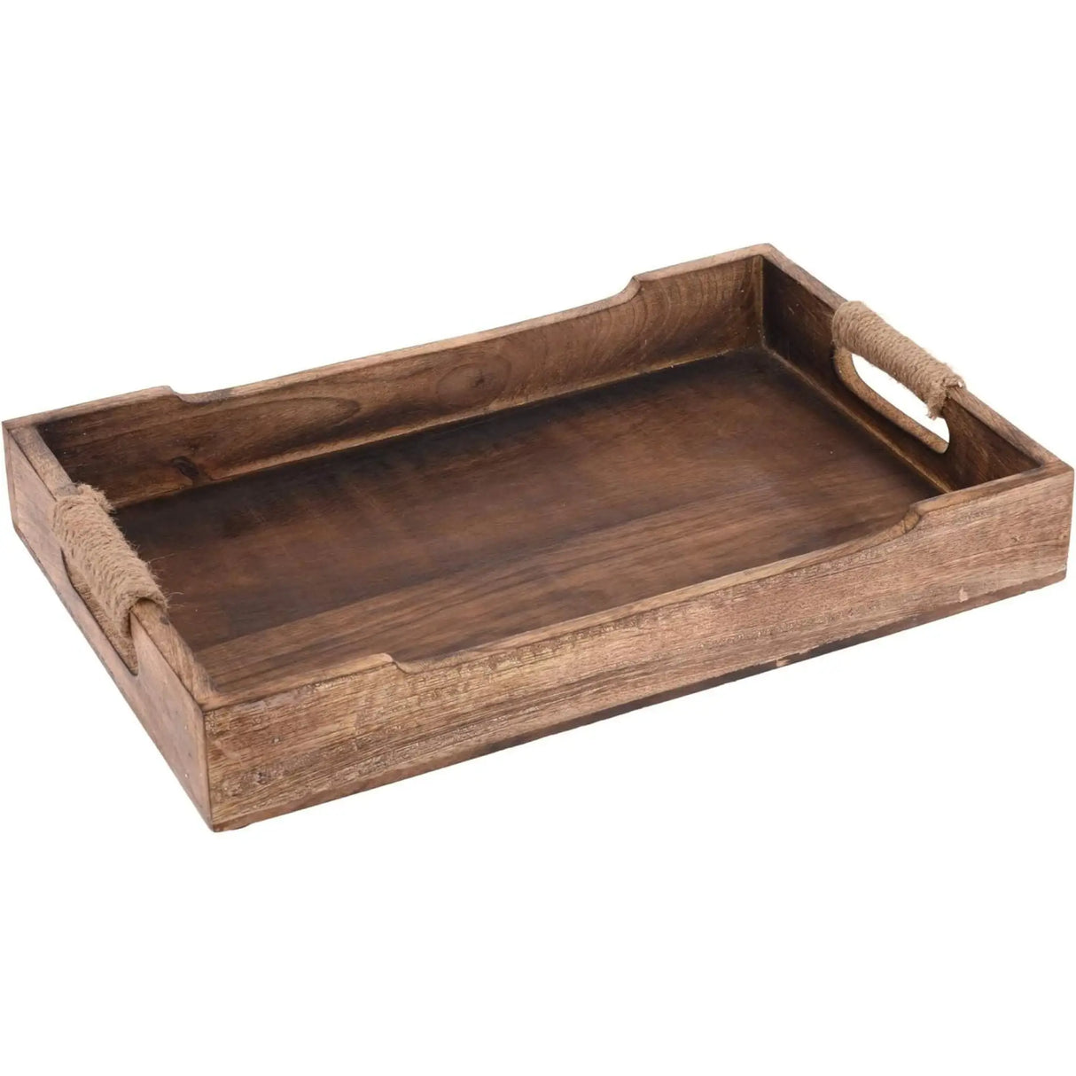 Tablett Serviertablett Holz Mango braun Holztablett Deko Dekotablett dunkelbraun - Mittel 38 x 25 cm - Serviertablett