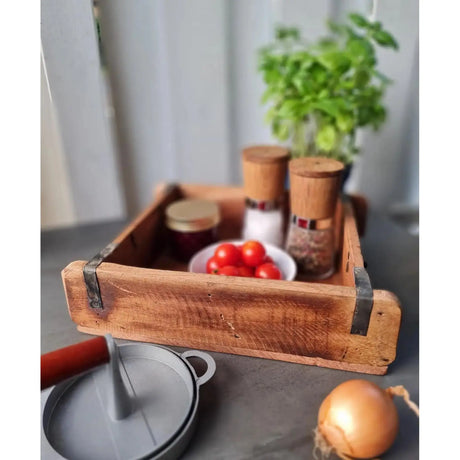 Tablett Ziegelform Kiste Holzkasten recyceltes Holz Landhaus Kasten 31x25 cm - Landhaus Tablett