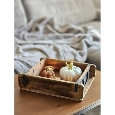 Tablett Ziegelform Kiste Holzkasten recyceltes Holz Landhaus Kasten 31x25 cm - Landhaus Tablett