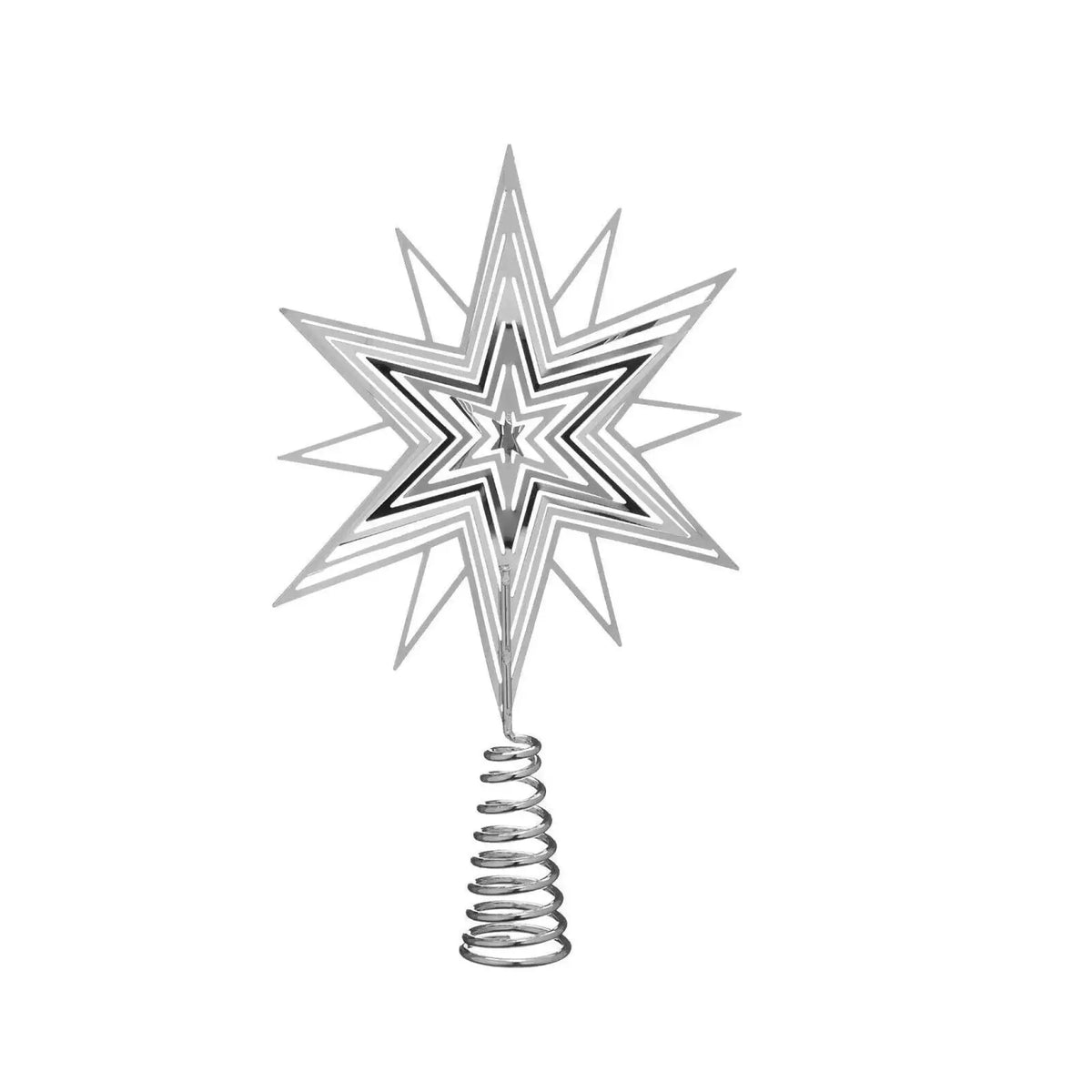 Tannenbaumspitze silber 20x13 cm Weihnachtsbaumspitze Christbaumspitze - Tannenbaumspitze