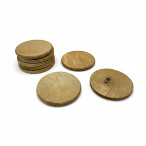 Teakholz Untersetzer rund 10 cm 8er Set – für Getränke & Raclette Rustikale Tischdeko - Hell - Untersetzer