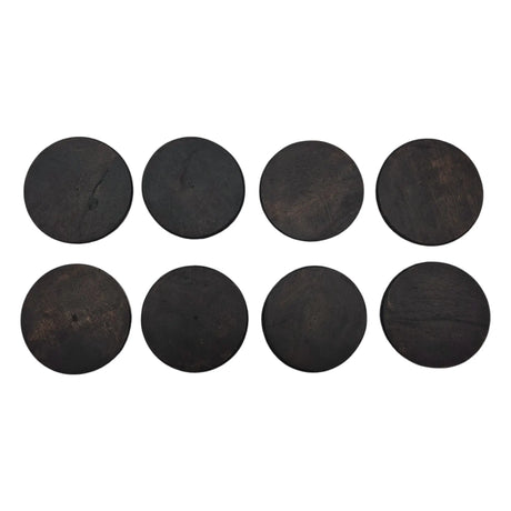 Teakholz Untersetzer rund 10 cm 8er Set – für Getränke & Raclette Rustikale Tischdeko - Untersetzer