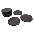 Teakholz Untersetzer rund 10 cm 8er Set – für Getränke & Raclette Rustikale Tischdeko - Dunkel - Untersetzer