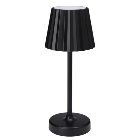 Tischleuchte Lampe Leuchte LED weiß schwarz Batterie Leselampe Nachttischlampe - Schwarz geriffelt - Leuchte Touch