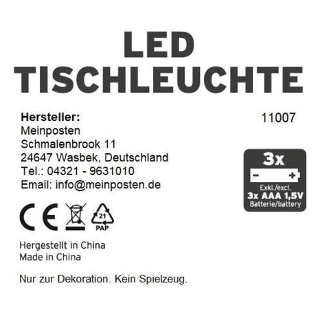 Lampe LED ohne Kabel Touch Tischleuchte Tischlampe Leuchte kabellos dimmbar - Lampe