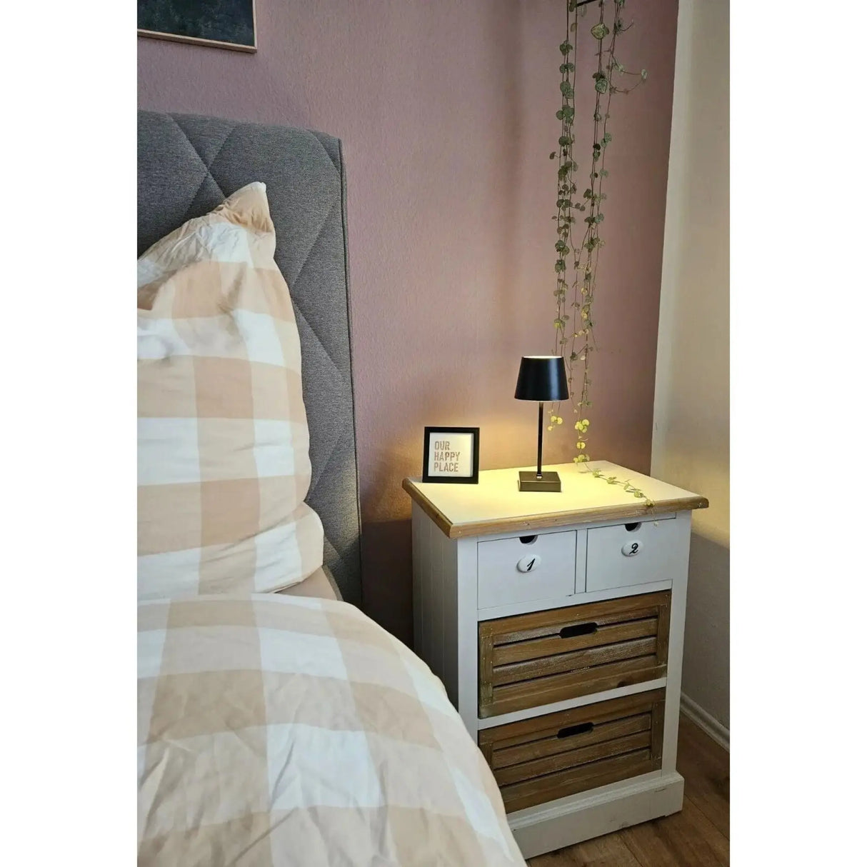 Tischleuchte Touch dimmbar LED Lampe schwarz kabellos Höhe 26 cm - Leuchte Touch