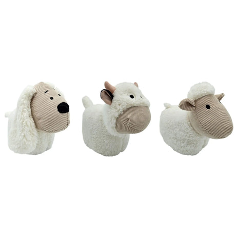 Türstopper Türsack Schaf Kuh Hund Türpuffer für Boden Stoff und Sand weiß beige - Türstopper