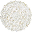 Wandbild Holzbild Ornament weiß gold 39 cm Landhaus Mandala shabby - Holzbild