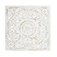 Wandbild Holzbild Ornament weiß gold 40x40 cm Landhaus Mandala shabby - Holz Ornament