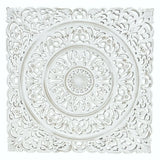 Wandornament Holz weiß 55x55 cm shabby Landhaus Ornament Holzornament Holzbild - Wandornament