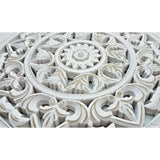 Wandornament weiß shabby Ornament Wanddeko Holzbild Holzornament Ø 45 cm - Wandornament