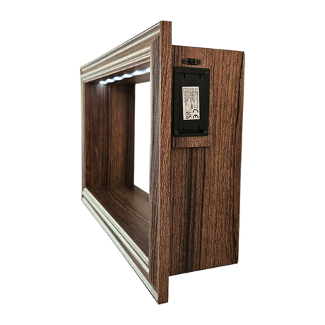 Wandregal Holzregal Dekoregal Modern mit LED 40x25 cm braun Bilderrahmen - Wandregal