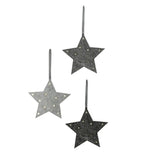 Weihnachtsstern Filz 3er Set 12 LED Stern grau anthrazit Weihnachtsbeleuchtung - Weihnachtsstern Filz