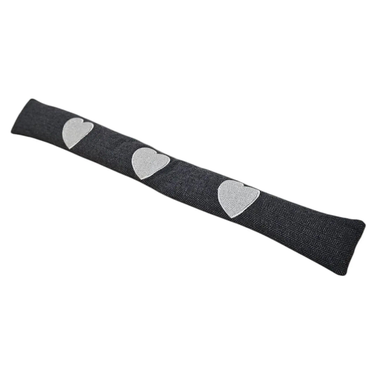 Zugluftstopper Windstopper Türdichtung Türvorleger Stern grau 90x10 cm - Dunkelgrau mit Herz - Zugluftstopper