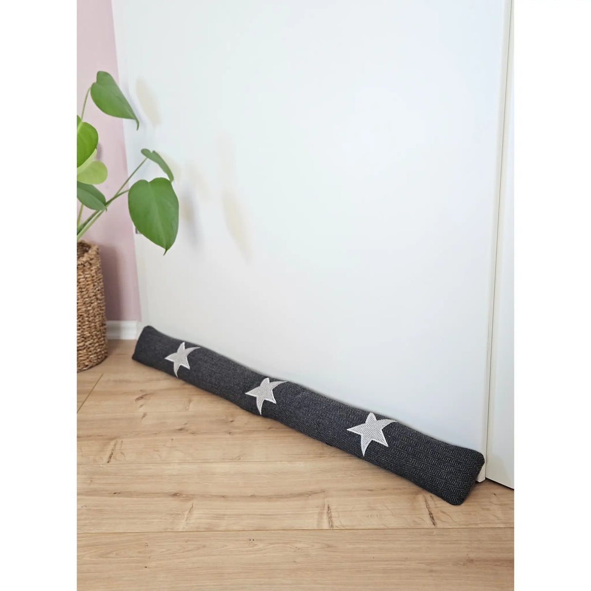 Zugluftstopper Windstopper Türdichtung Türvorleger Stern grau 90x10 cm - Zugluftstopper