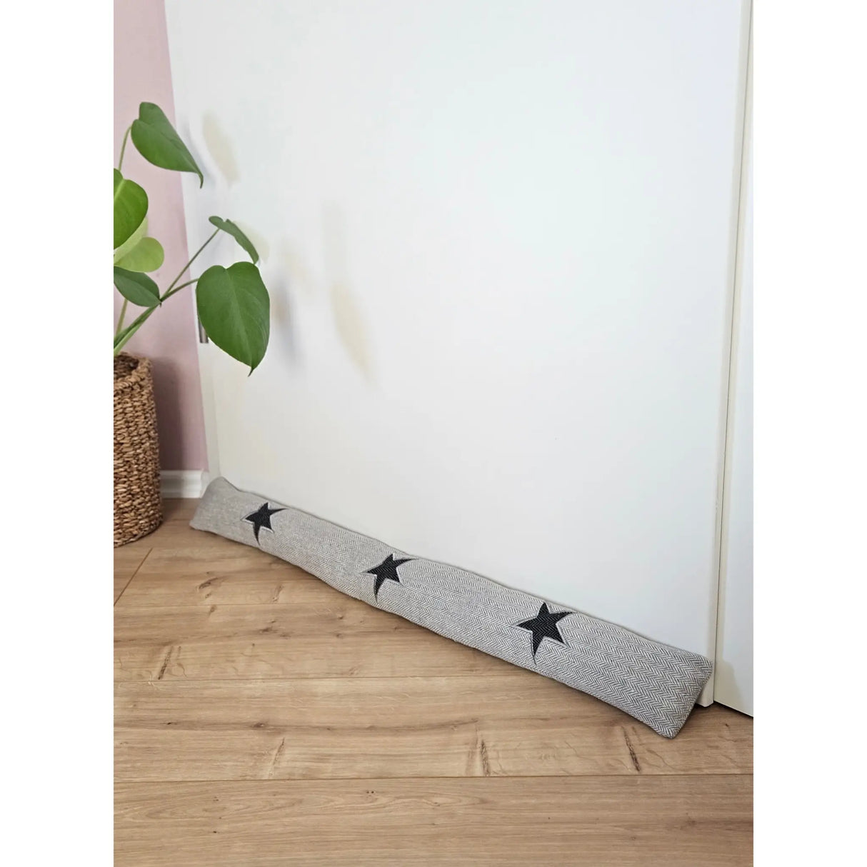 Zugluftstopper Windstopper Türdichtung Türvorleger Stern grau 90x10 cm - Zugluftstopper